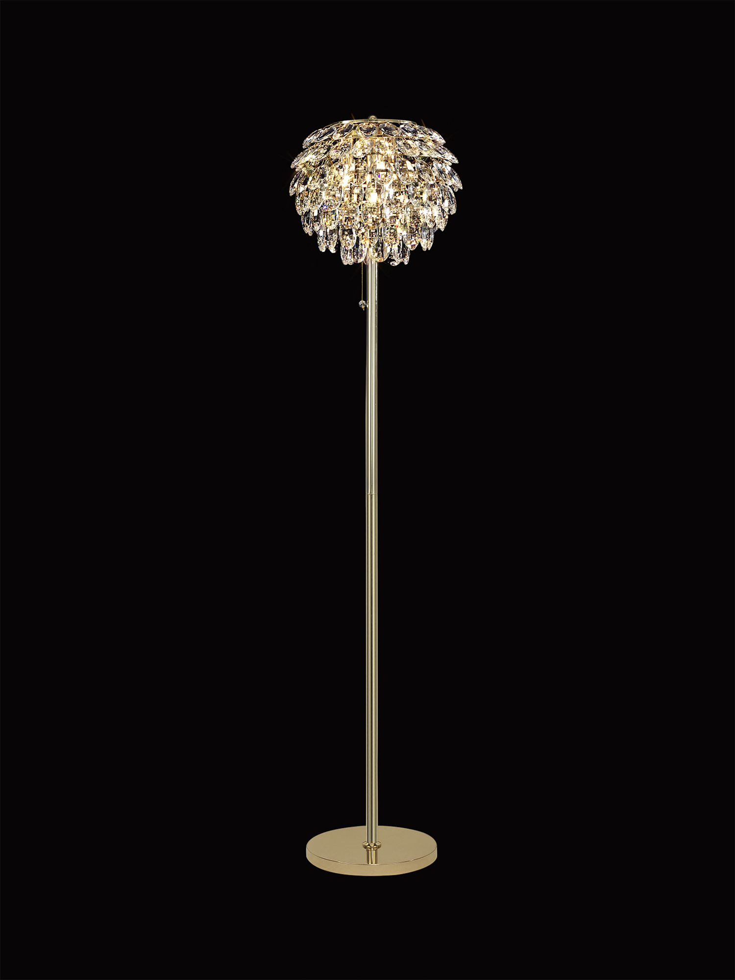 Coniston French Gold Crystal Floor Lamps Diyas Contemporary Crystal Floor Lamps